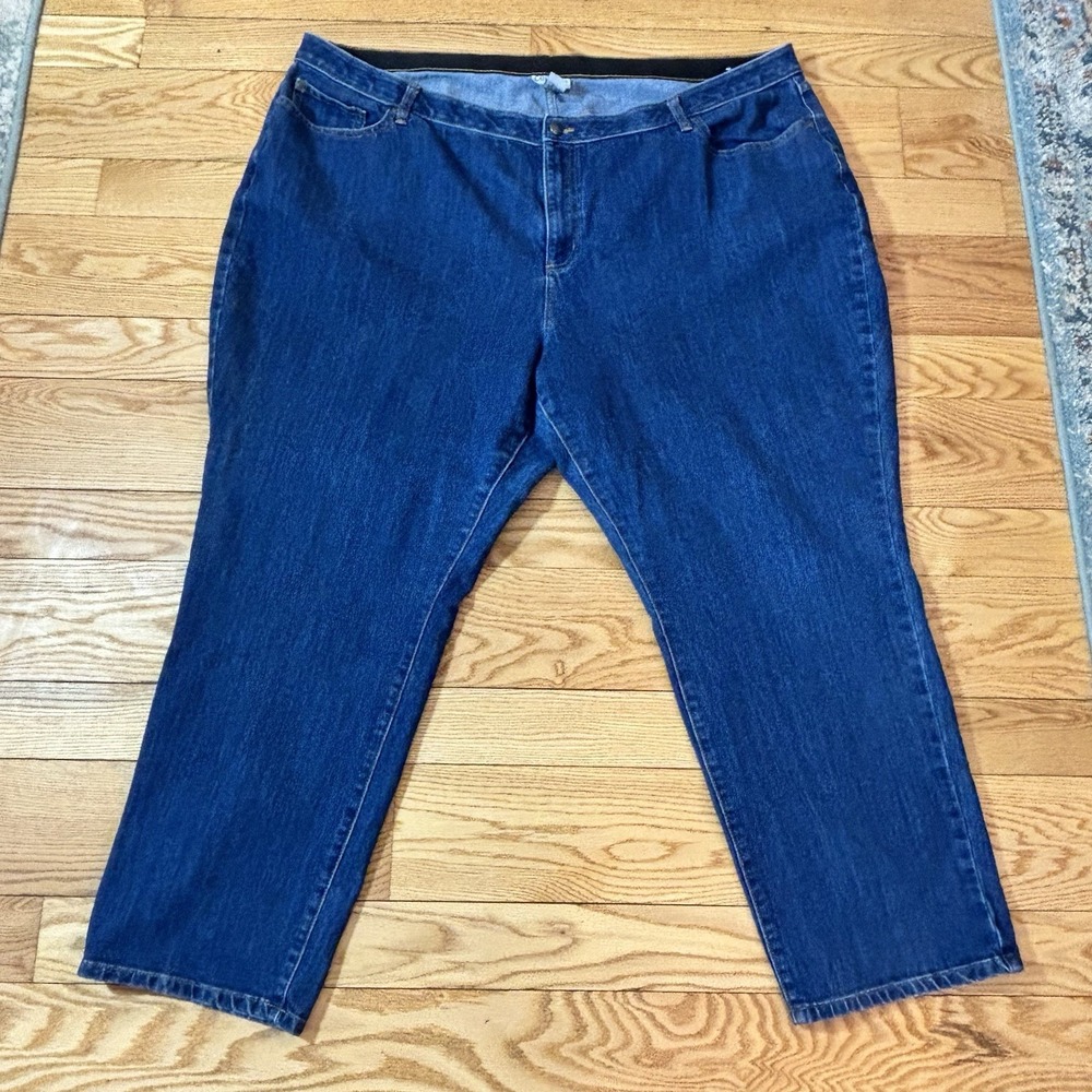 Catherines  Jeans Elastic Waistband ‎ Womens Sz 30 Blue Denim (46x28)